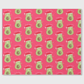 かわいいアボカドのクリスマスのクリスマスの包装紙 ラッピングペーパー (フラット)