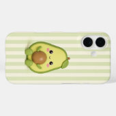 かわいいアボカドのグリーンストライプス スマホケース Case-Mate iPhoneケース (裏面 (横))