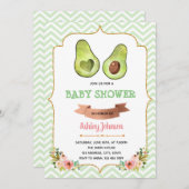 かわいいアボカドのパーティーテーマの招待 招待状 (正面/裏面)