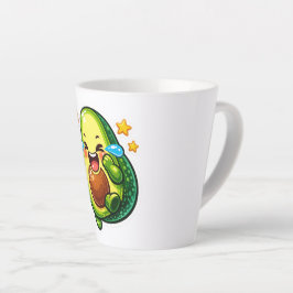 かわいいアボカドの喜びの涙ステッカー カフェラテマグ