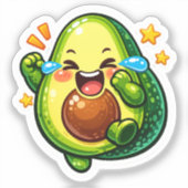 かわいいアボカドの喜びの涙ステッカーS シール (正面)