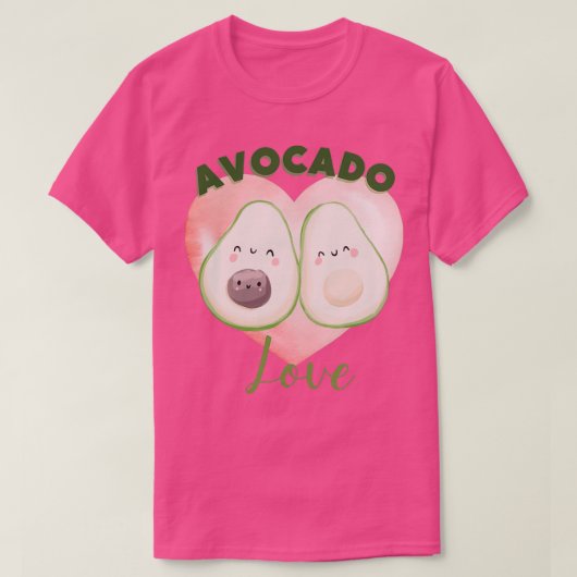 かわいいアボカドの恋人 Tシャツ (デザイン正面)
