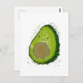 かわいいアボカドの水色 ポストカード (正面/裏面)