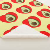 かわいいアボカドの漫画赤いハート シェルパブランケット (3/4)