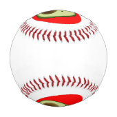 かわいいアボカドの漫画赤いハート 野球ボール (裏面)