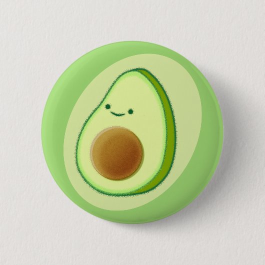かわいいアボカドの絵 缶バッジ (正面)