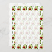 かわいいアボカドの背景パターン 招待状 (正面/裏面)