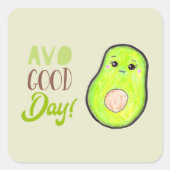 かわいいアボカドの色鉛筆 アボ最高の一日 キュート スクエアシール (正面)