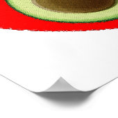 かわいいアボカドの赤いハート ポスター (角)