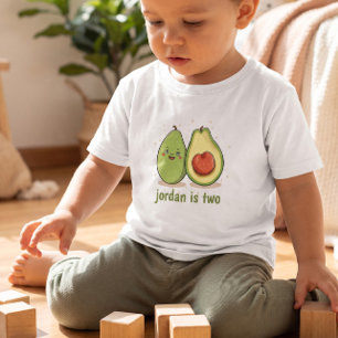 かわいいアボカドの2歳の誕生日ギフト キッズTシャツ トドラーTシャツ