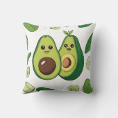 かわいいアボカドカップルの電話ケース | かわいいスおもしろいリー クッション (裏面)