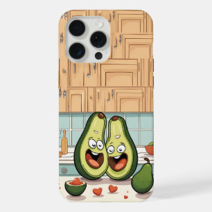 かわいいアボカドカップルの電話ケース かわいいスおもしろいリー iPhone 15 PRO MAXケース