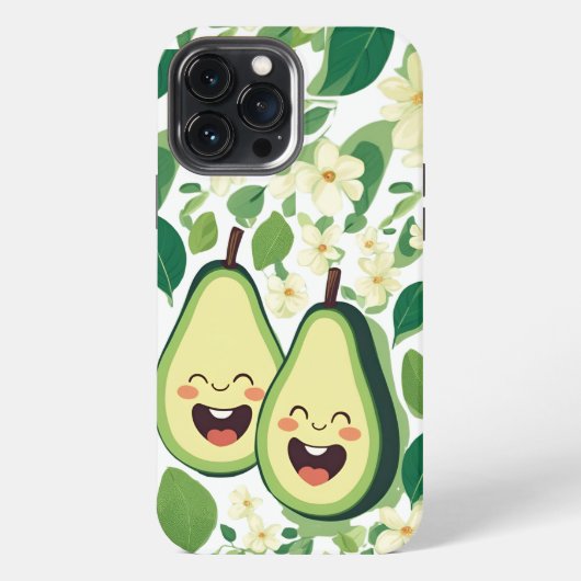 かわいいアボカドカップルの電話ケース | かわいいスおもしろいリー iPhoneケース (裏面)