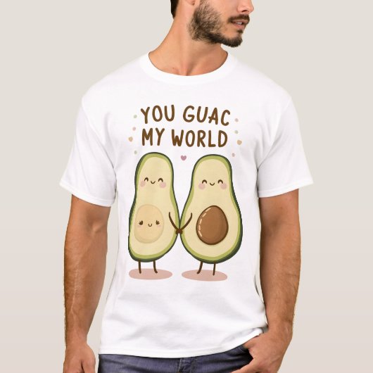 かわいいアボカドカップル Tシャツ (正面)