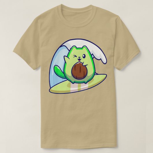 かわいいアボカドクラシックサーフィンTシャツ Tシャツ (デザイン正面)