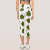 かわいいアボカドジャンプロープアニメイラストレーション カプリレギンス (裏面)