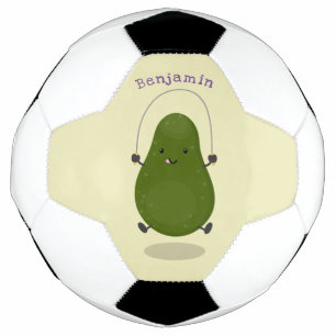かわいいアボカドジャンプロープアニメイラストレーション サッカーボール