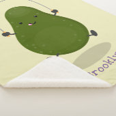 かわいいアボカドジャンプロープアニメイラストレーション シェルパブランケット (3/4)