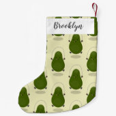 かわいいアボカドジャンプロープアニメイラストレーション スモールクリスマスストッキング (裏面)