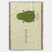 かわいいアボカドジャンプロープアニメイラストレーション スローブランケット (正面縦)