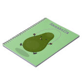 かわいいアボカドジャンプロープアニメイラストレーション ノートブック (左側)