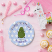 かわいいアボカドジャンプロープアニメイラストレーション ペーパープレート (パーティー)