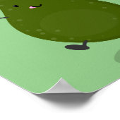 かわいいアボカドジャンプロープアニメイラストレーション ポスター (角)