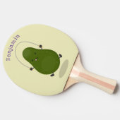 かわいいアボカドジャンプロープアニメイラストレーション 卓球ラケット (横)