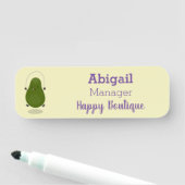 かわいいアボカドジャンプロープアニメイラストレーション 名札 (インサイチュ)