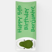 かわいいアボカドジャンプロープアニメイラストレーション 横断幕 (縦)