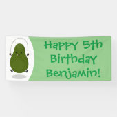 かわいいアボカドジャンプロープアニメイラストレーション 横断幕 (横)