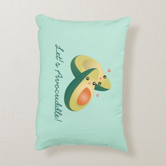 かわいいアボカドスおもしろいプンユーモアを避けよう アクセントクッション (裏面(縦))