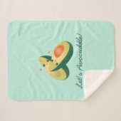 かわいいアボカドスおもしろいプンユーモアを避けよう シェルパブランケット (正面(横))