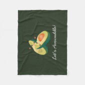 かわいいアボカドスおもしろいプンユーモアを避けよう フリースブランケット (正面)