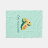 かわいいアボカドスおもしろいプンユーモアを避けよう フリースブランケット (正面(横))