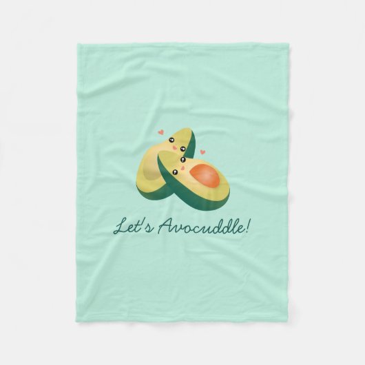 かわいいアボカドスおもしろいプンユーモアを避けよう フリースブランケット (正面)