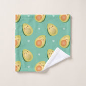 かわいいアボカドスで回避しようパターン バスタオルセット (ウォッシュタオル)