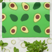 かわいいアボカドススライス夏の緑のグラデーションのパターン キッチンタオル (折り畳み)