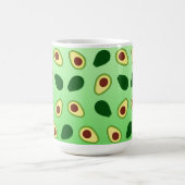 かわいいアボカドススライス夏の緑のグラデーションのパターン コーヒーマグカップ (中央)