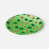 かわいいアボカドススライス夏の緑のグラデーションのパターン ペーパープレート (アングル)