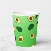 かわいいアボカドススライス夏の緑のグラデーションのパターン 紙コップ (裏面)
