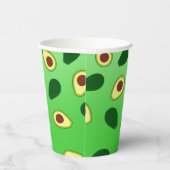 かわいいアボカドススライス夏の緑のグラデーションのパターン 紙コップ (右)