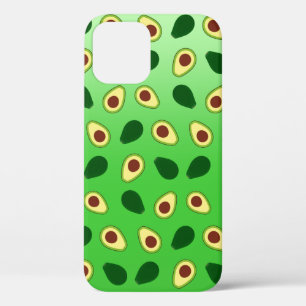 かわいいアボカドススライス夏の緑のグラデーションのパターン iPhone 12ケース