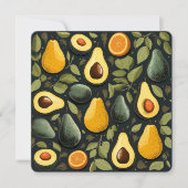 かわいいアボカドスフラットカード (正面)