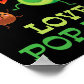 かわいいアボカドス踊りアボカドラブロポップ・アートのロ ポスター (角)