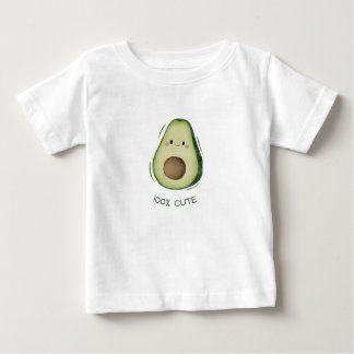 かわいいアボカドベイビー100%かわいいタイポグラフィ ベビーTシャツ