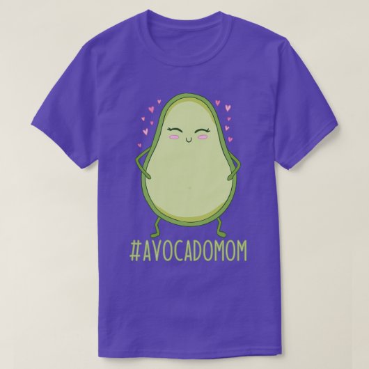かわいいアボカドママビーガンアボカド恋人 Tシャツ (デザイン正面)