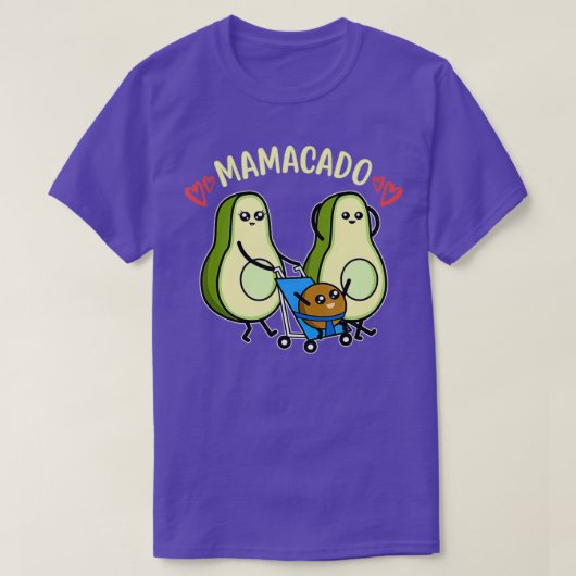 かわいいアボカド妊娠ママカドママになる Tシャツ (デザイン正面)