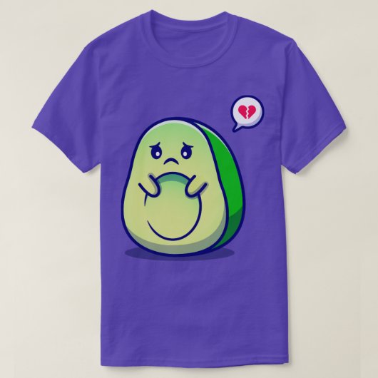 かわいいアボカド悲しい失う種の漫画 Tシャツ (デザイン正面)