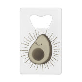 かわいいアボカド漫画のヴィンテージスタイル クレジットカード栓抜き (裏面)